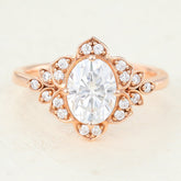 1.33 CT Oval Shaped Moissanite Vintage Engagement Ring 1